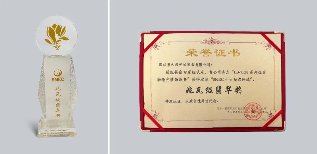 载誉而行 | 壹定发光伏荣获SNEC十大亮点“兆瓦级翡翠奖” 